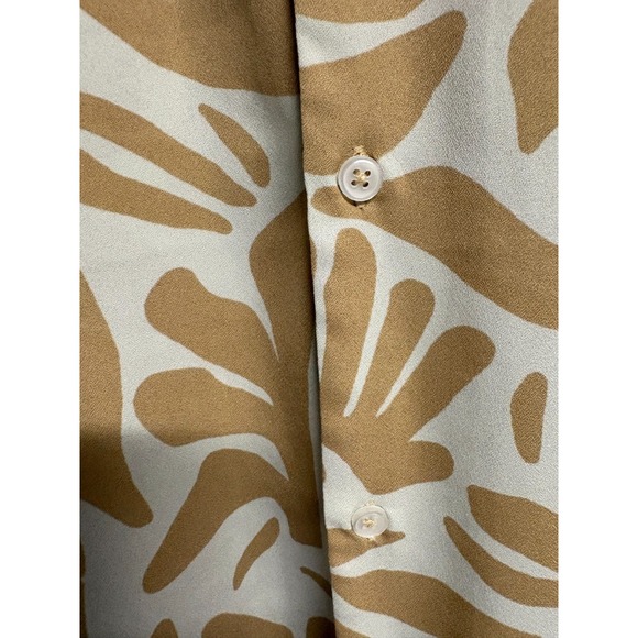 ASOS DESIGN Men's Large L Tan Beige Button Up Shirt Short Sleeve Trendy Chic - Picture 5 of 9